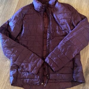 Old navy burgundy maroon packable puffer jacket coat S small - new